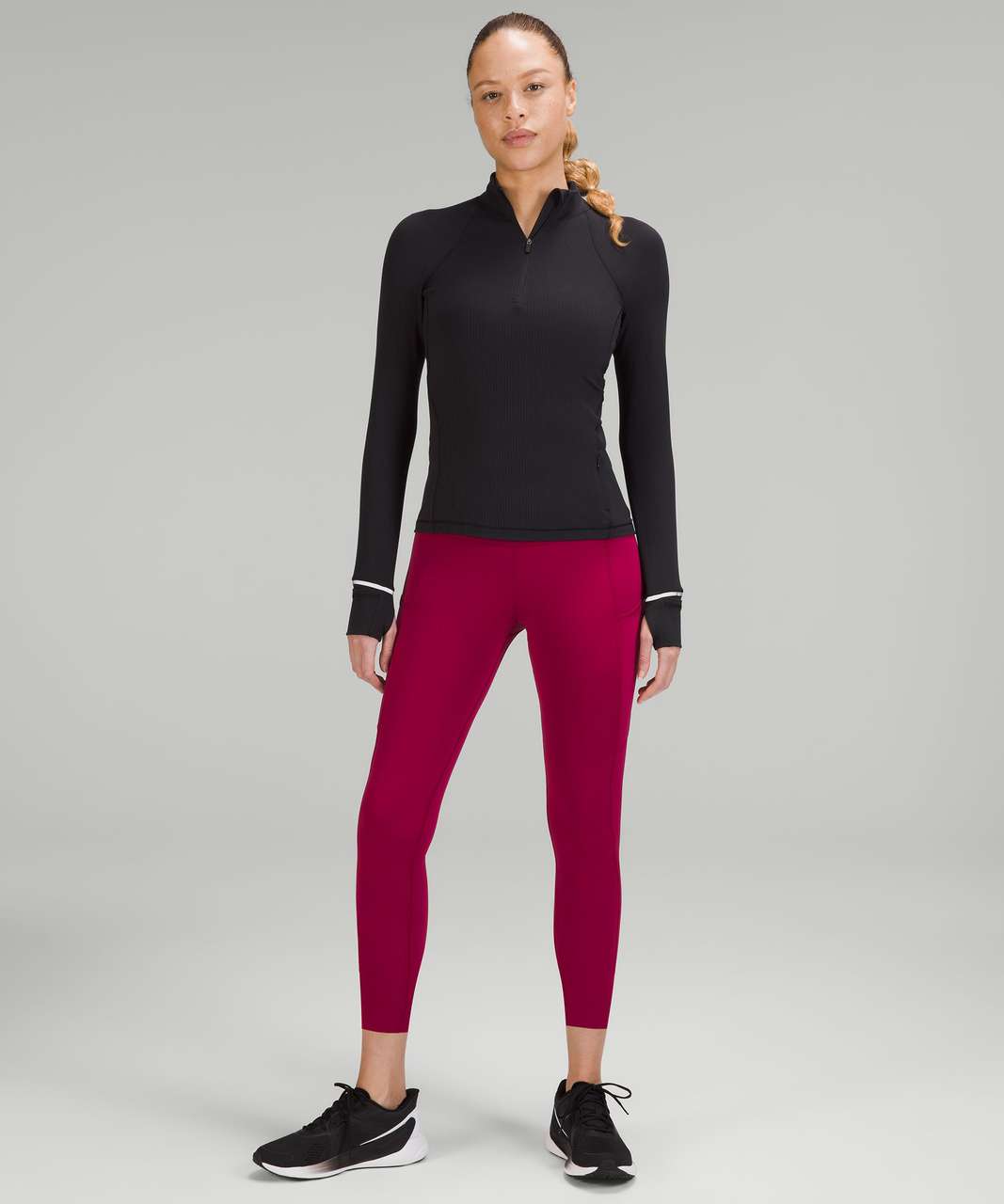 Lululemon Fast and Free High-Rise Crop 23" *Brushed Nulux - Pomegranate