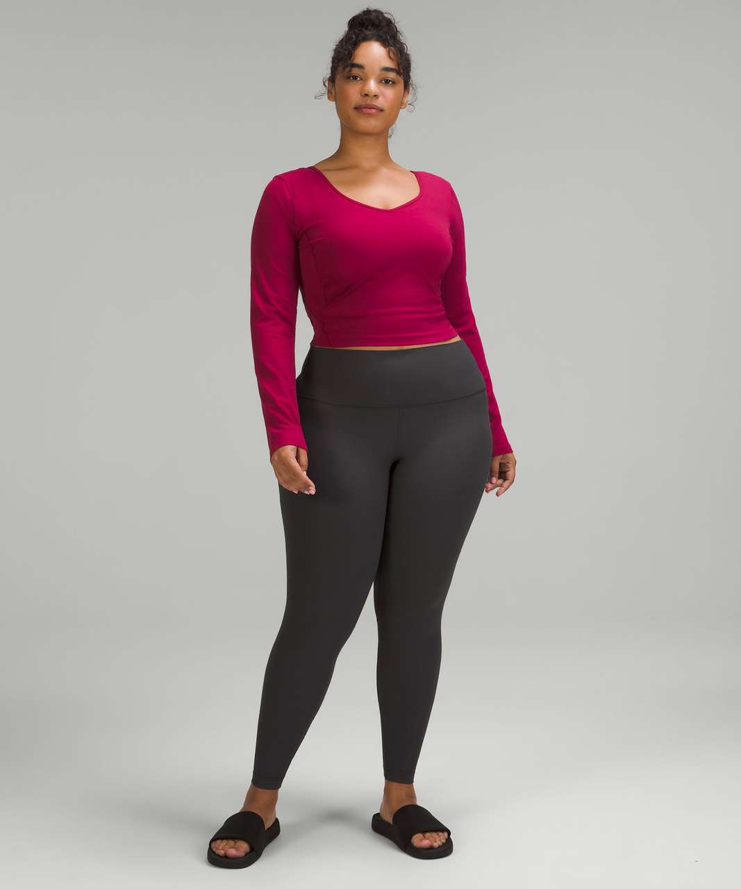 Lululemon Women's Align Long Sleeve Cropped Shirt Size 8 PSAV pink