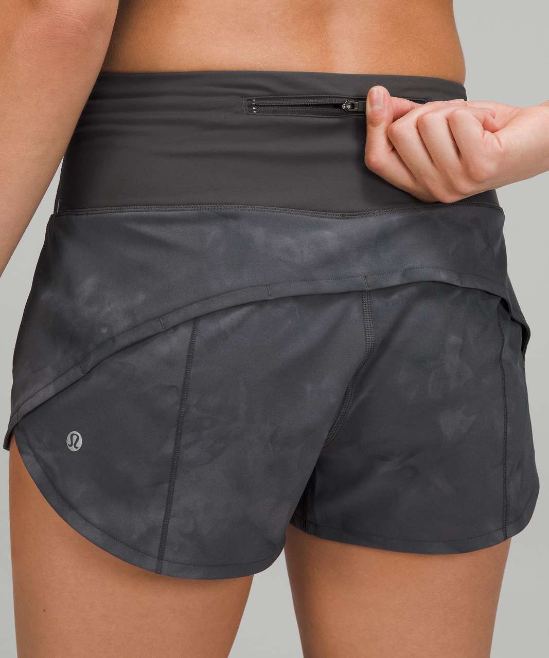 Lululemon Speed Up High-Rise Lined Short 2.5" - Diamond Dye Pitch Grey Graphite Grey / Graphite Grey