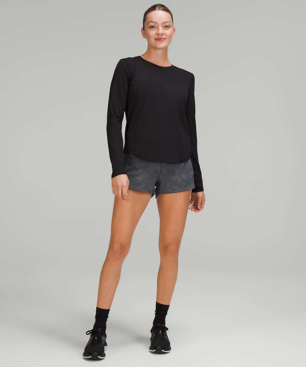 Lululemon Speed Up High-Rise Lined Short 2.5" - Diamond Dye Pitch Grey Graphite Grey / Graphite Grey