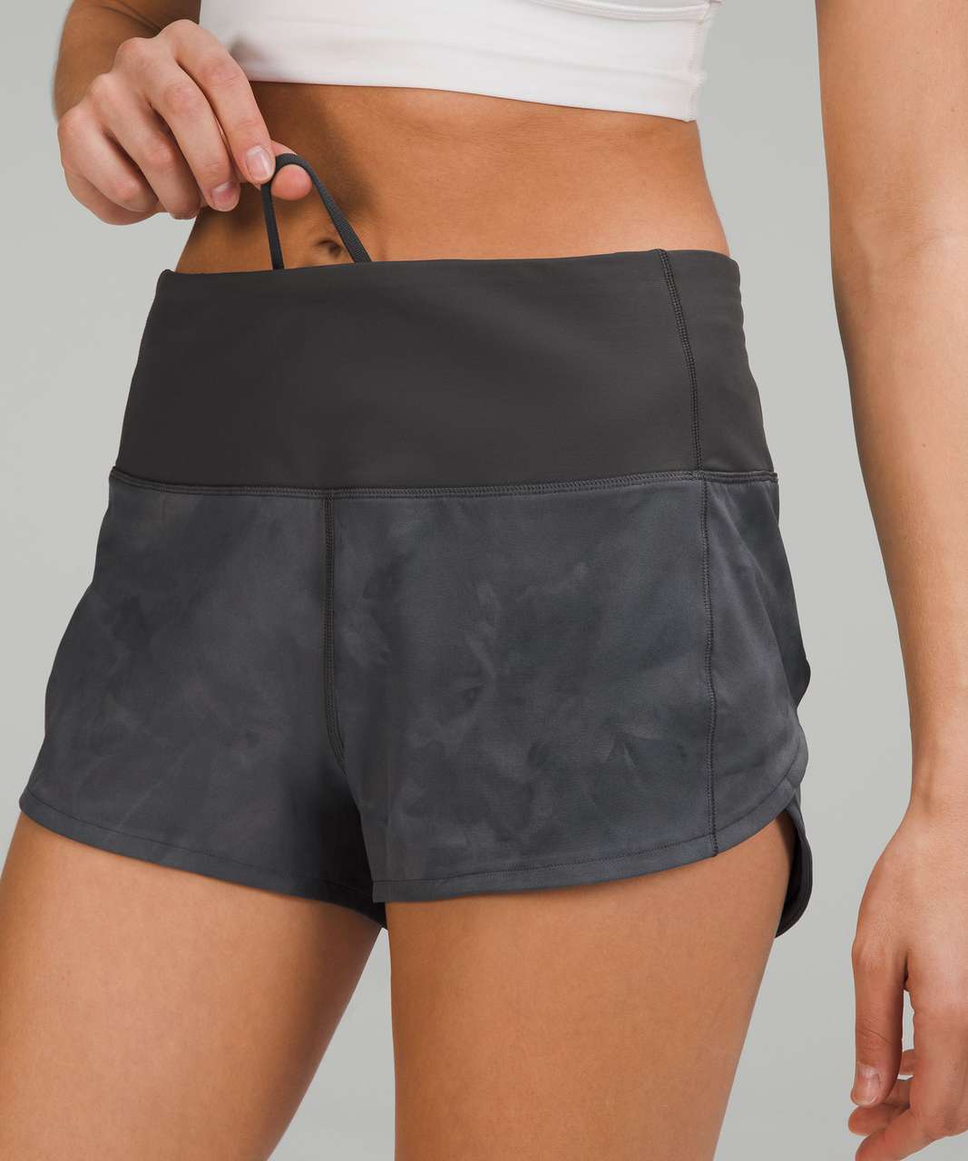 Lululemon Speed Up High-Rise Lined Short 2.5" - Diamond Dye Pitch Grey Graphite Grey / Graphite Grey