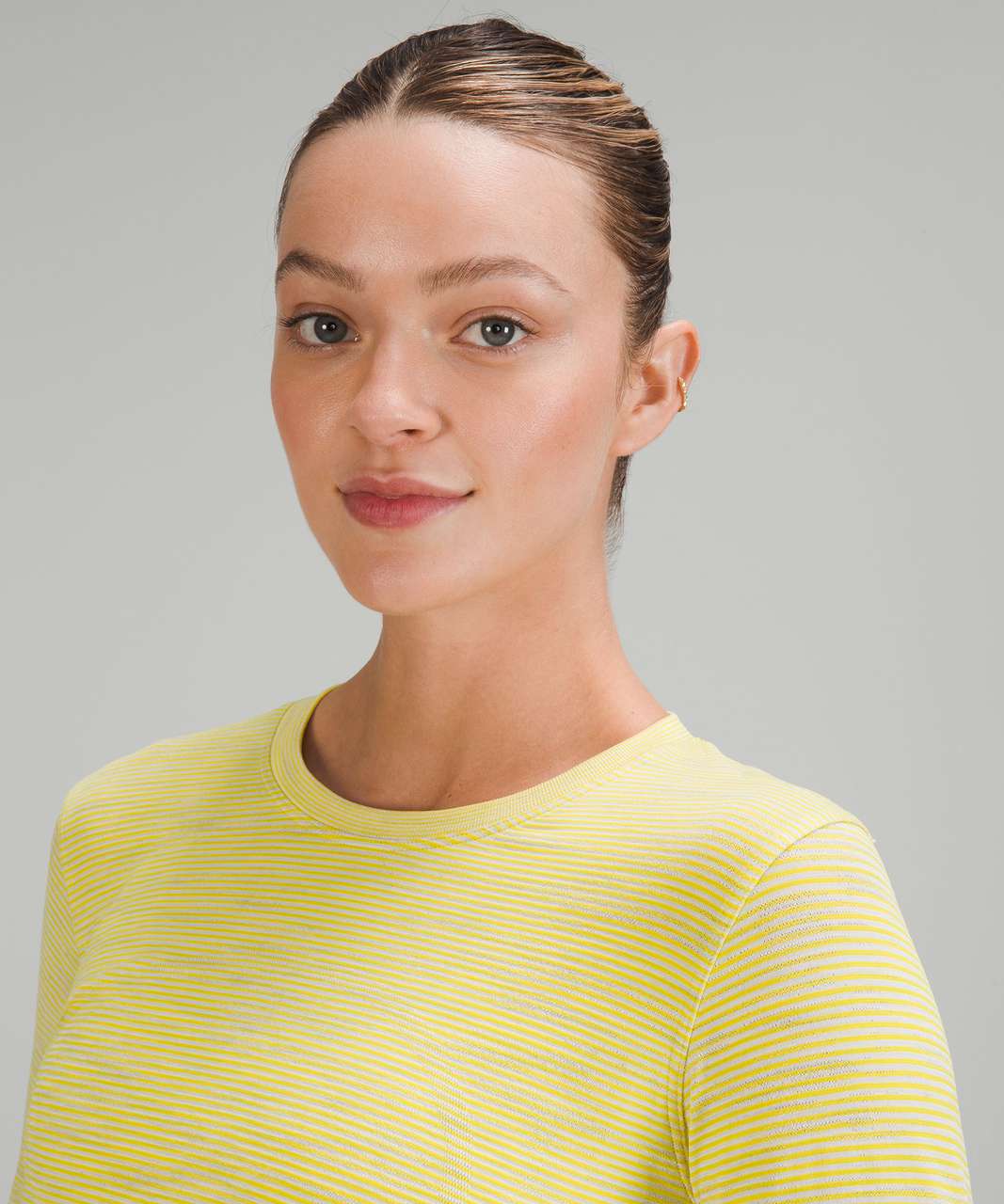 Lululemon Swiftly Relaxed-Fit Long Sleeve Shirt - Chroma Check Stripe Sonic  Yellow / Sonic Yellow Multi / White - lulu fanatics