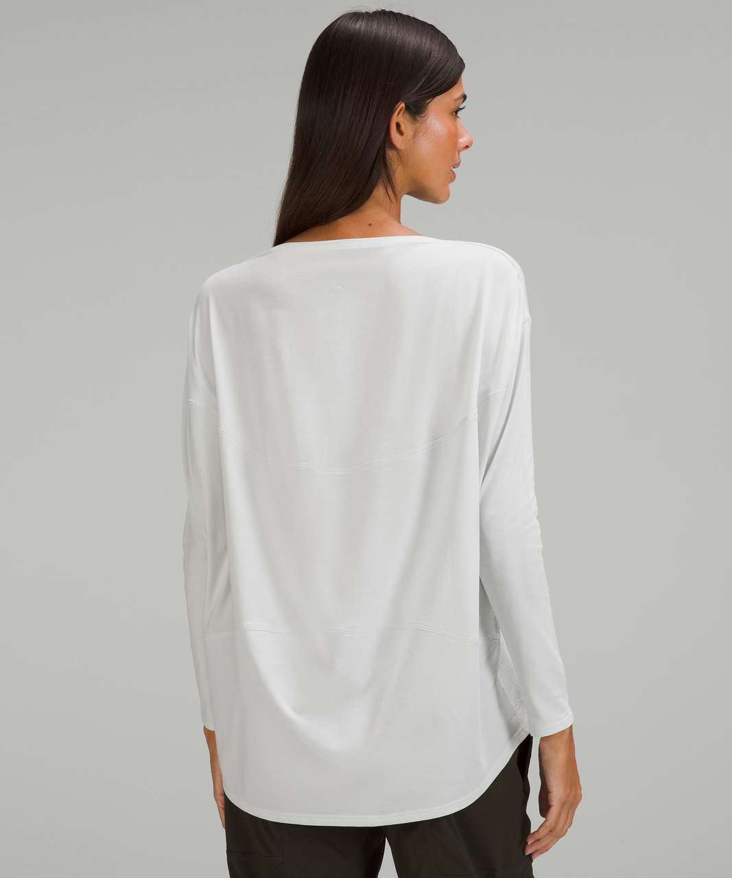 Lululemon Back in Action Long-Sleeve Shirt - White/Neutral - Size 6 Pima Cotton Fabric