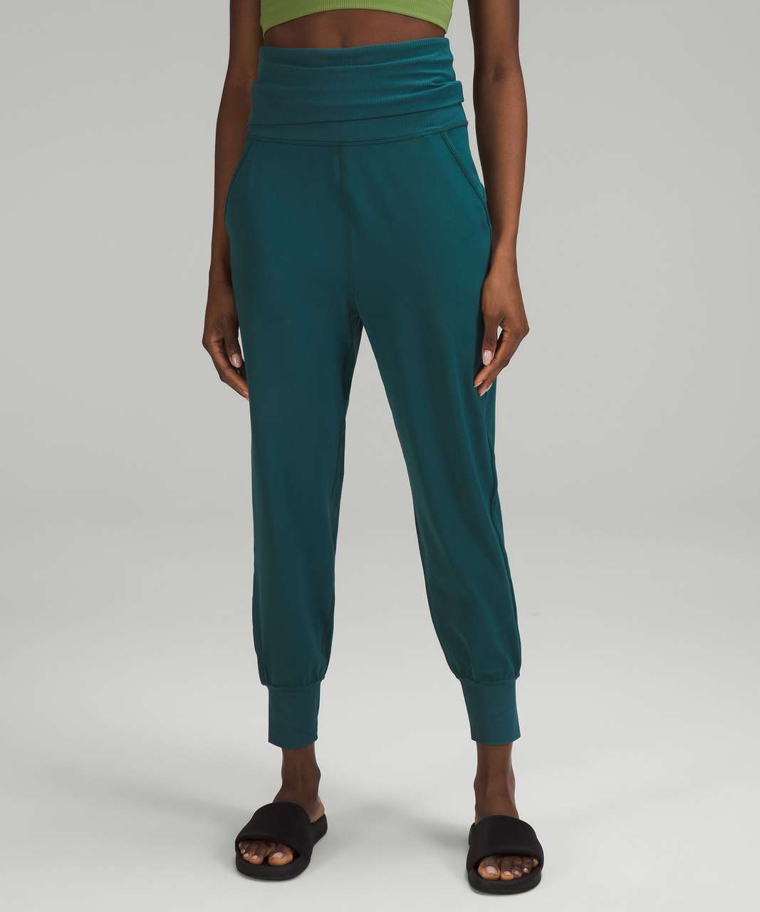 Lululemon Align Super-High-Rise Ribbed-Waist Jogger - Green Jasper - lulu  fanatics