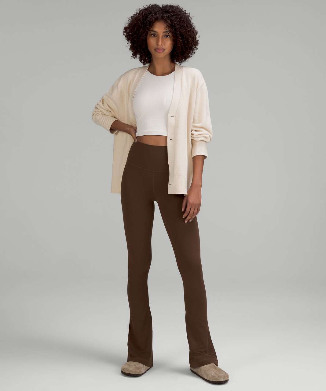 Stretch mini flare trousers