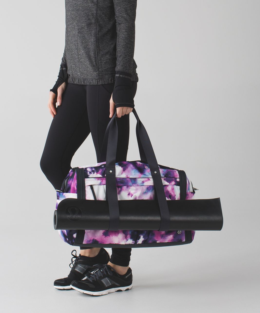 Lululemon Two Times Yogi Yoga Duffel Gym Purple Shoulder Overnight Diaper  Bag