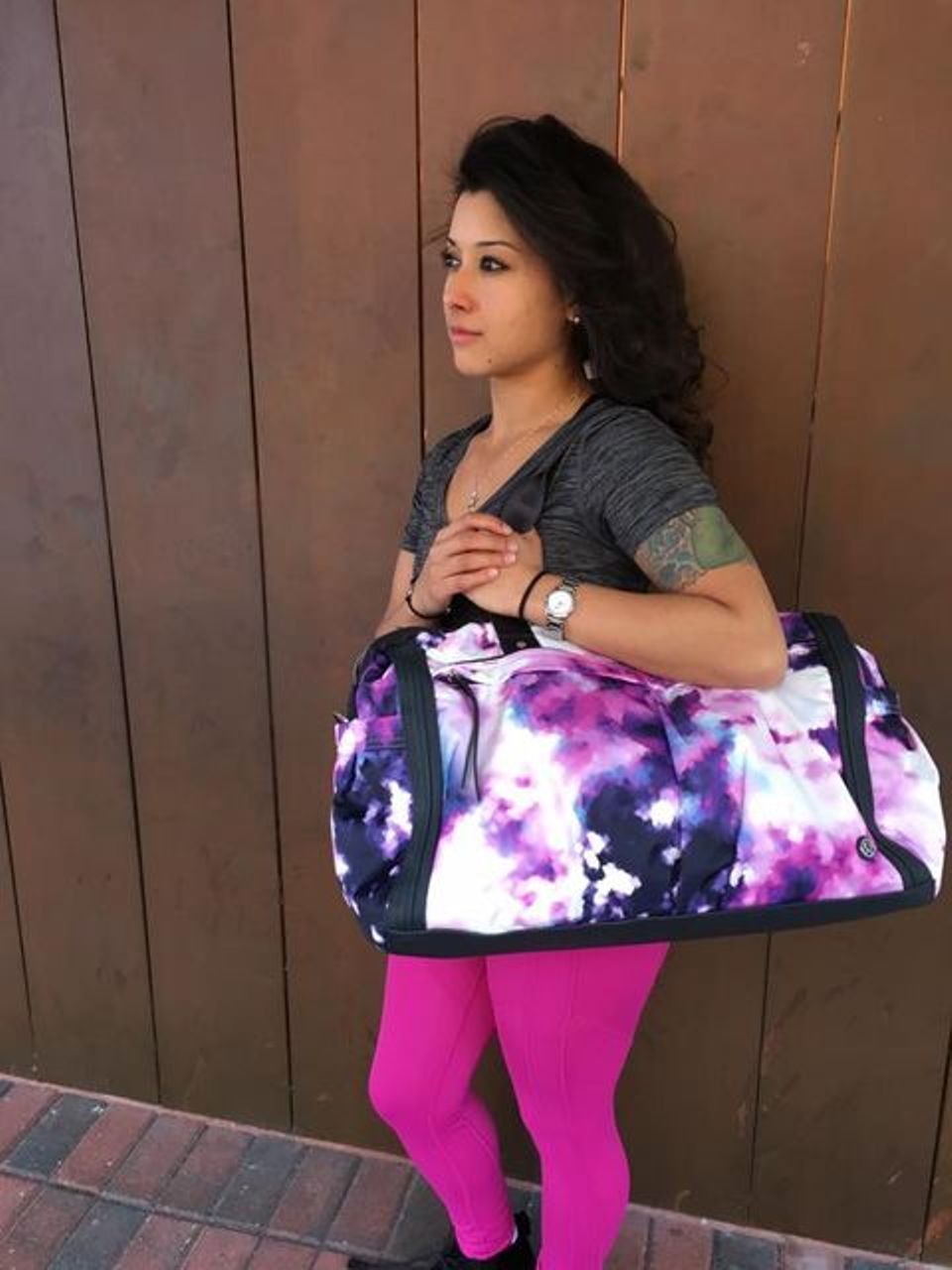 Lululemon Urban Warrior Duffel - Blooming Pixie Multi / Deep Coal