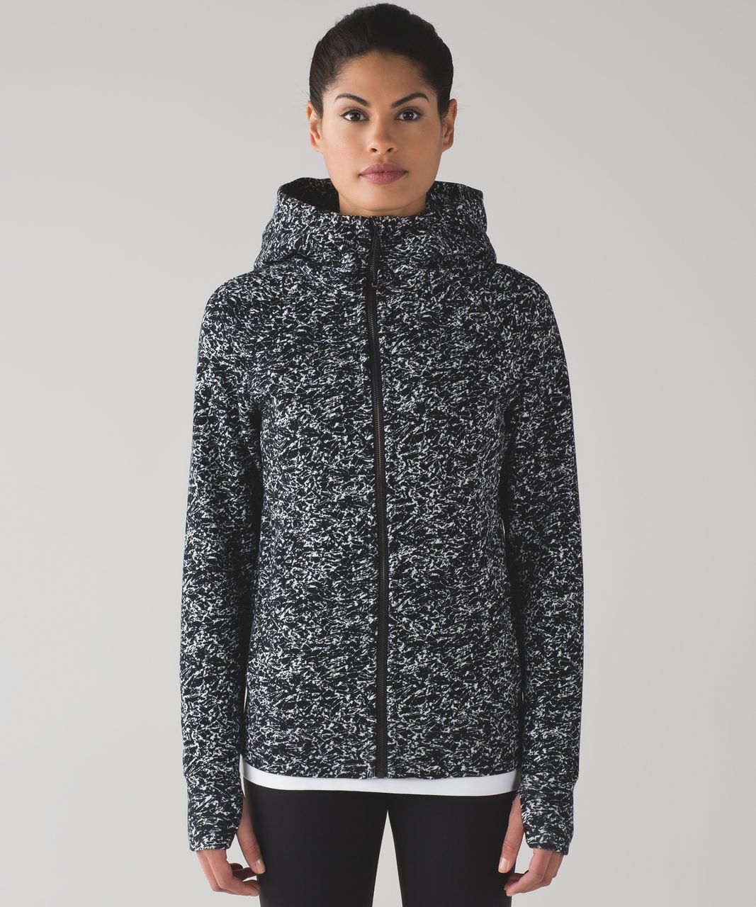 lululemon athletica, Tops, Lululemon Black White Speckled Mid Weight Scuba  Hoodie Sweatshirt