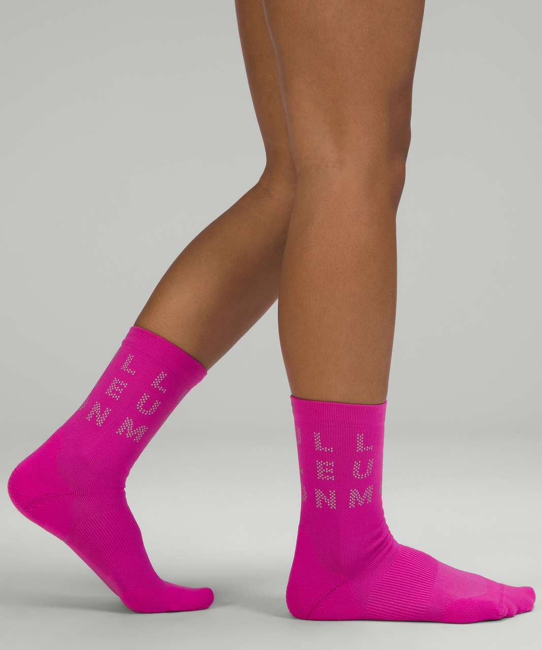 Lululemon Womens Power Stride Crew Sock *Reflective - Sonic Pink - lulu ...