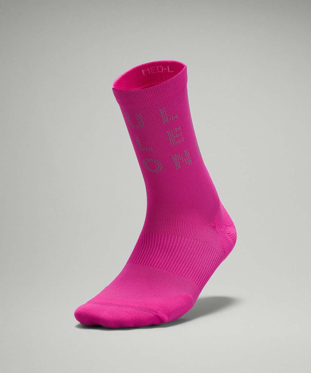 Lululemon Womens Power Stride Crew Sock *Reflective - Sonic Pink