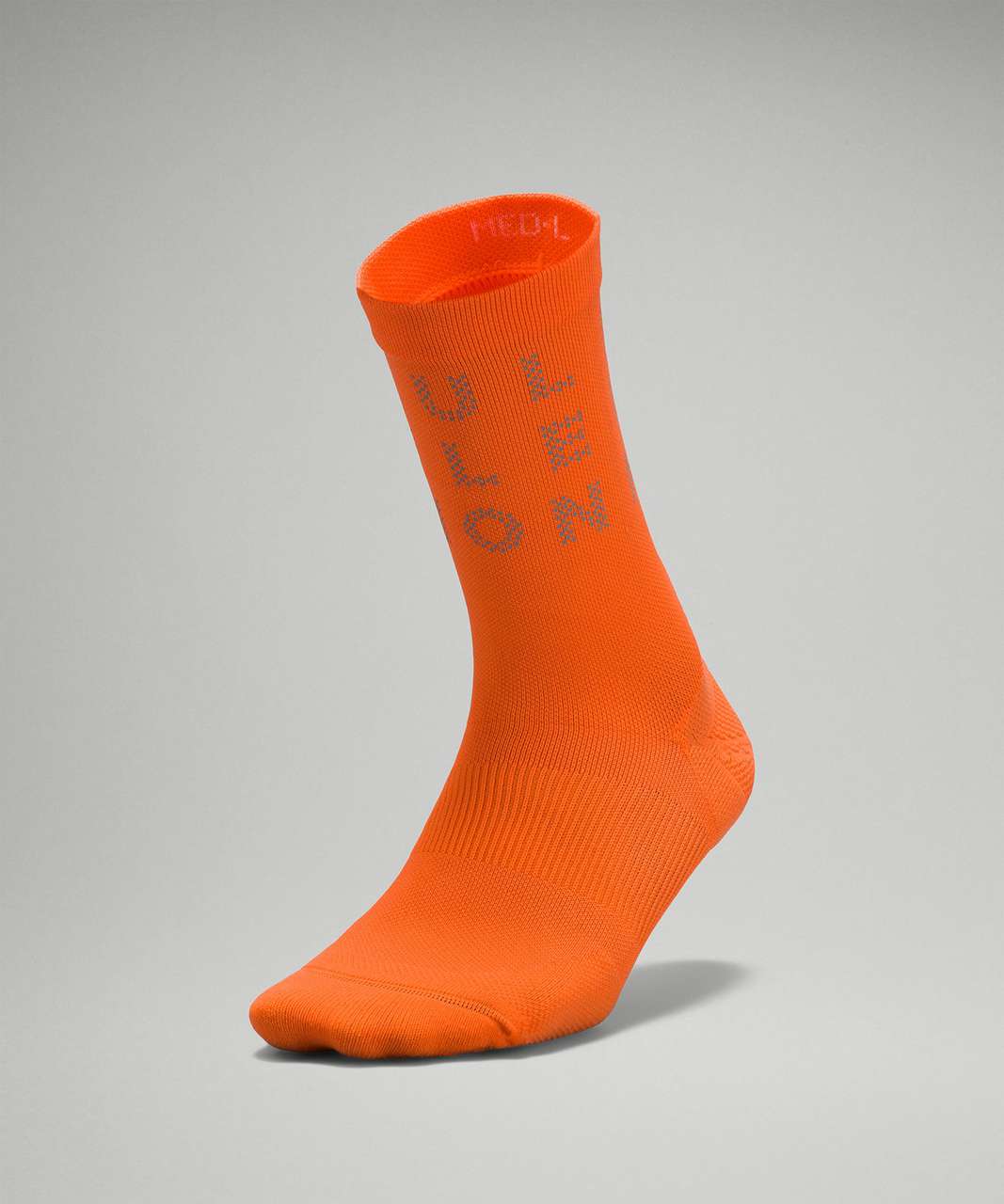 Lululemon Womens Power Stride Crew Sock *Reflective - Blaze Orange