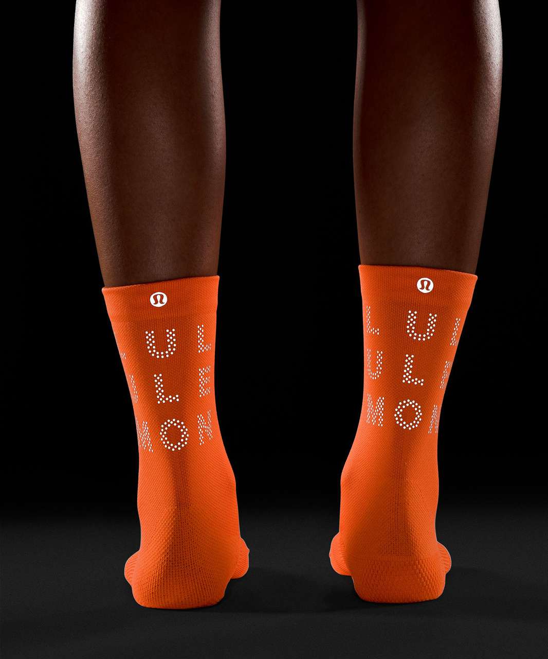 Lululemon Womens Power Stride Crew Sock *Reflective - Blaze Orange