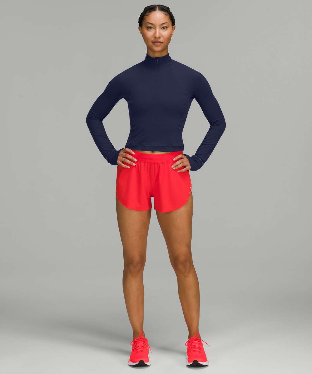 Lululemon Its Rulu Run Cropped Half Zip - Night Sea - lulu fanatics