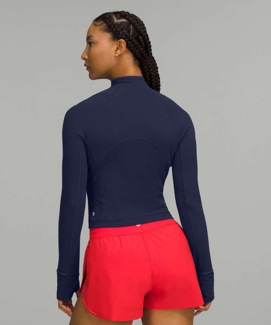 Lululemon Its Rulu Run Cropped Half Zip - Night Sea - lulu fanatics