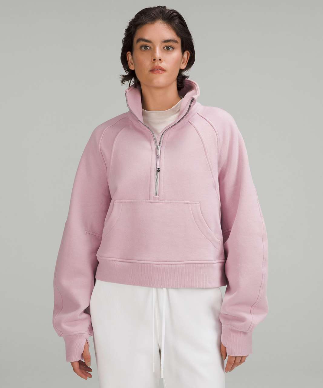 Lululemon Scuba Oversized Half-Zip Hoodie - Pink Lychee - lulu fanatics