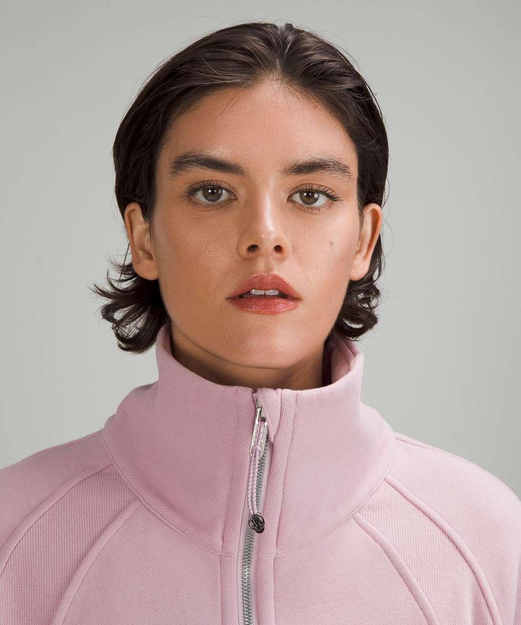 image trick finds] Scuba Oversized Half-Zip Funnel Neck in Powder Blue,  Pink Peony, Roasted Brown, and Psychic : r/lululemon