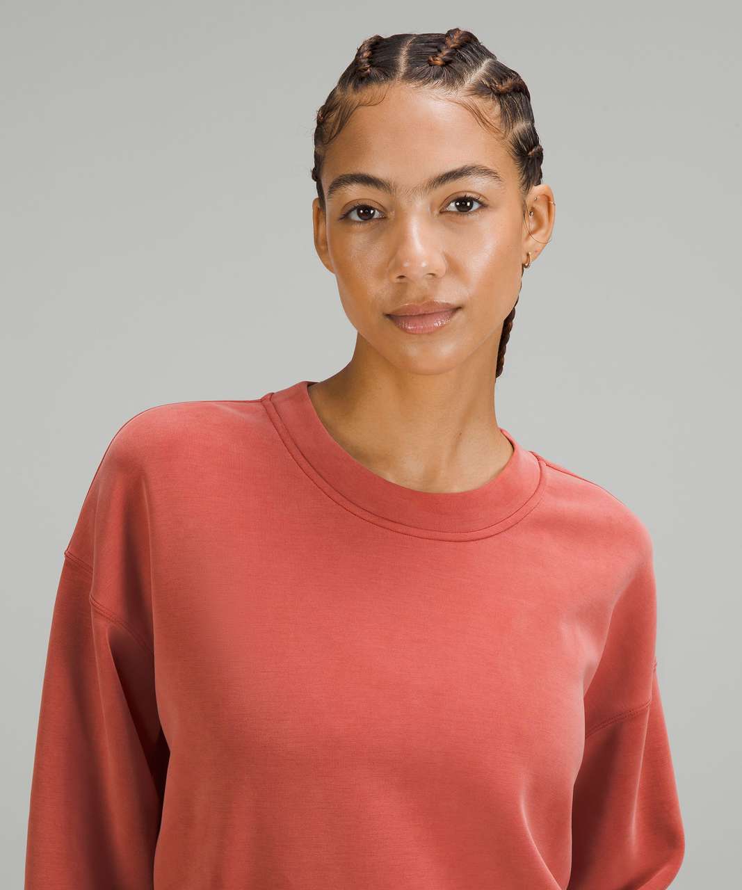 Lululemon Perfectly Oversized Cropped Crew *Softstreme - Cayenne