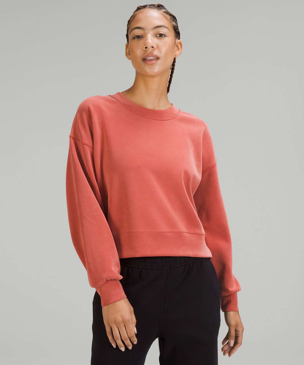 Lululemon Perfectly Oversized Cropped Crew *Softstreme - Cayenne