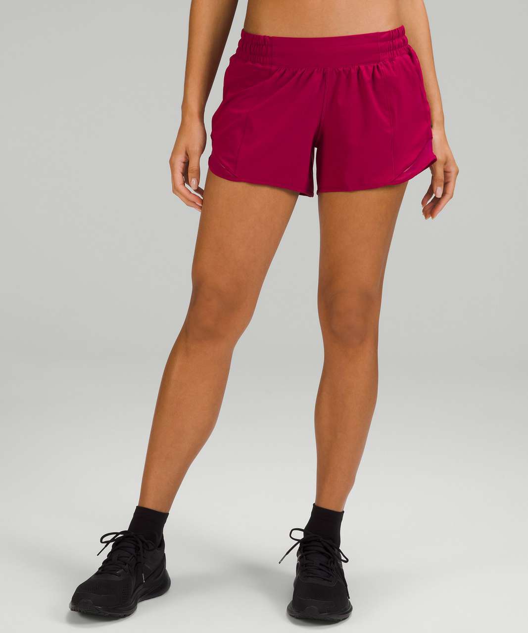 Lululemon Hotty Hot Low-Rise Lined Short 4 - Pomegranate - lulu fanatics