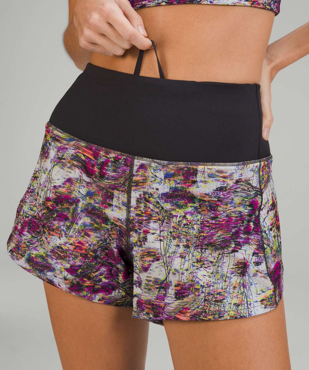 Lululemon Speed Up High-Rise Lined Short 4" - Firework Floral Multi / Black