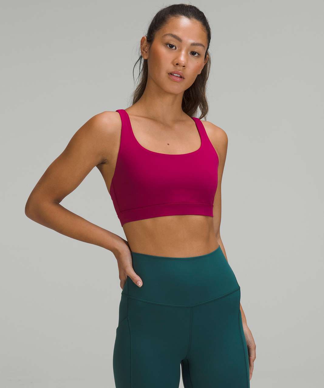 Lululemon Energy Longline Bra *Medium Support, B–D Cups - Sonic Pink - lulu  fanatics