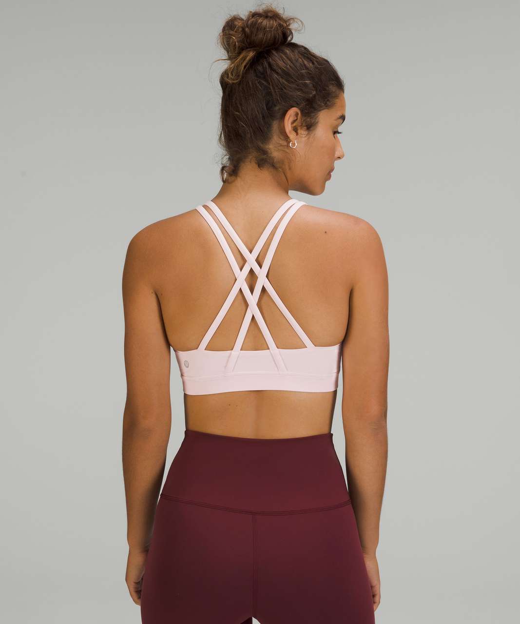 Pink Soda Plus double cross back strap sports bra in olive