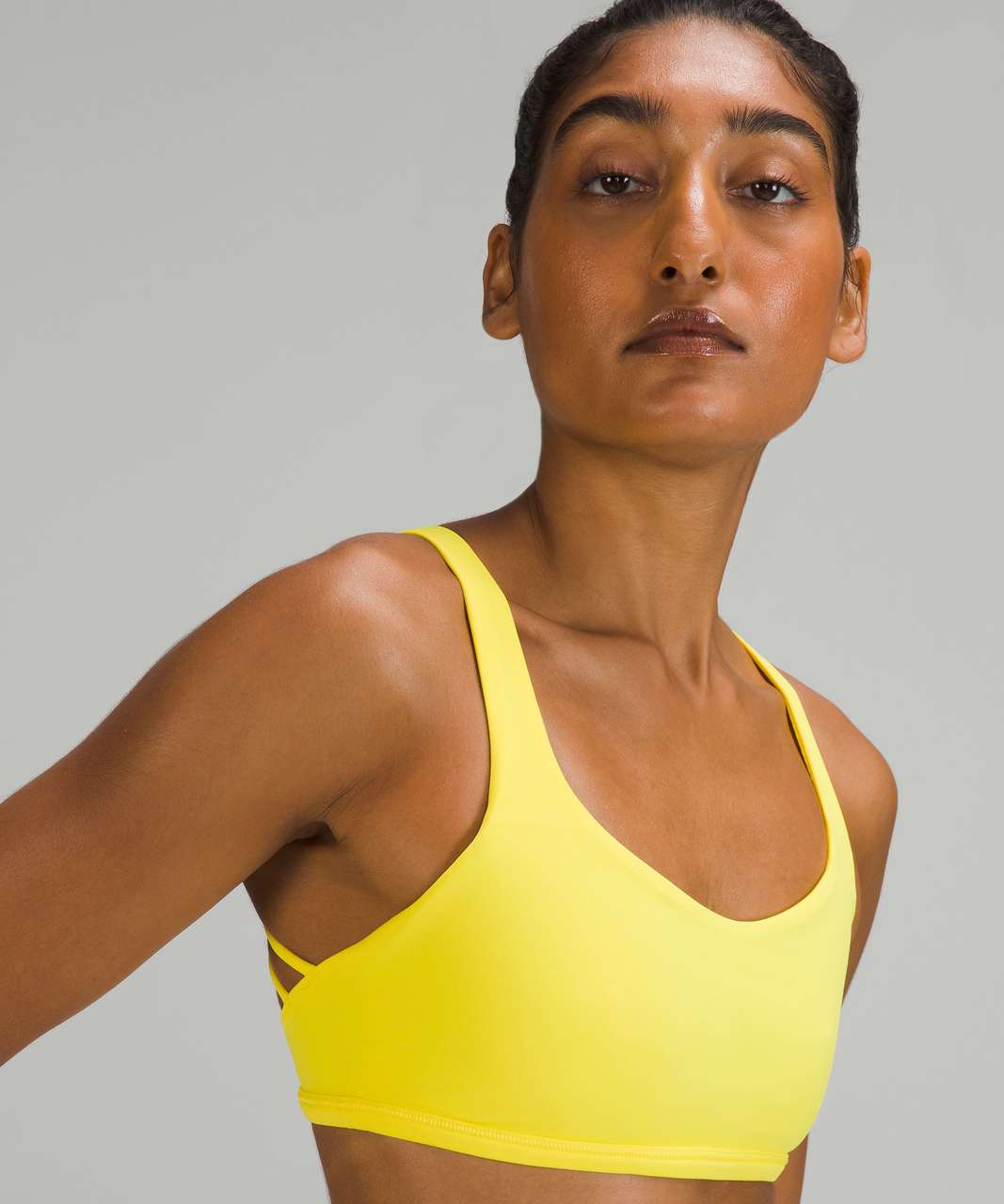 Women's Everyday Soft Light Support Strappy Sports Bra - All In Motion™  Lemon Yellow 1X