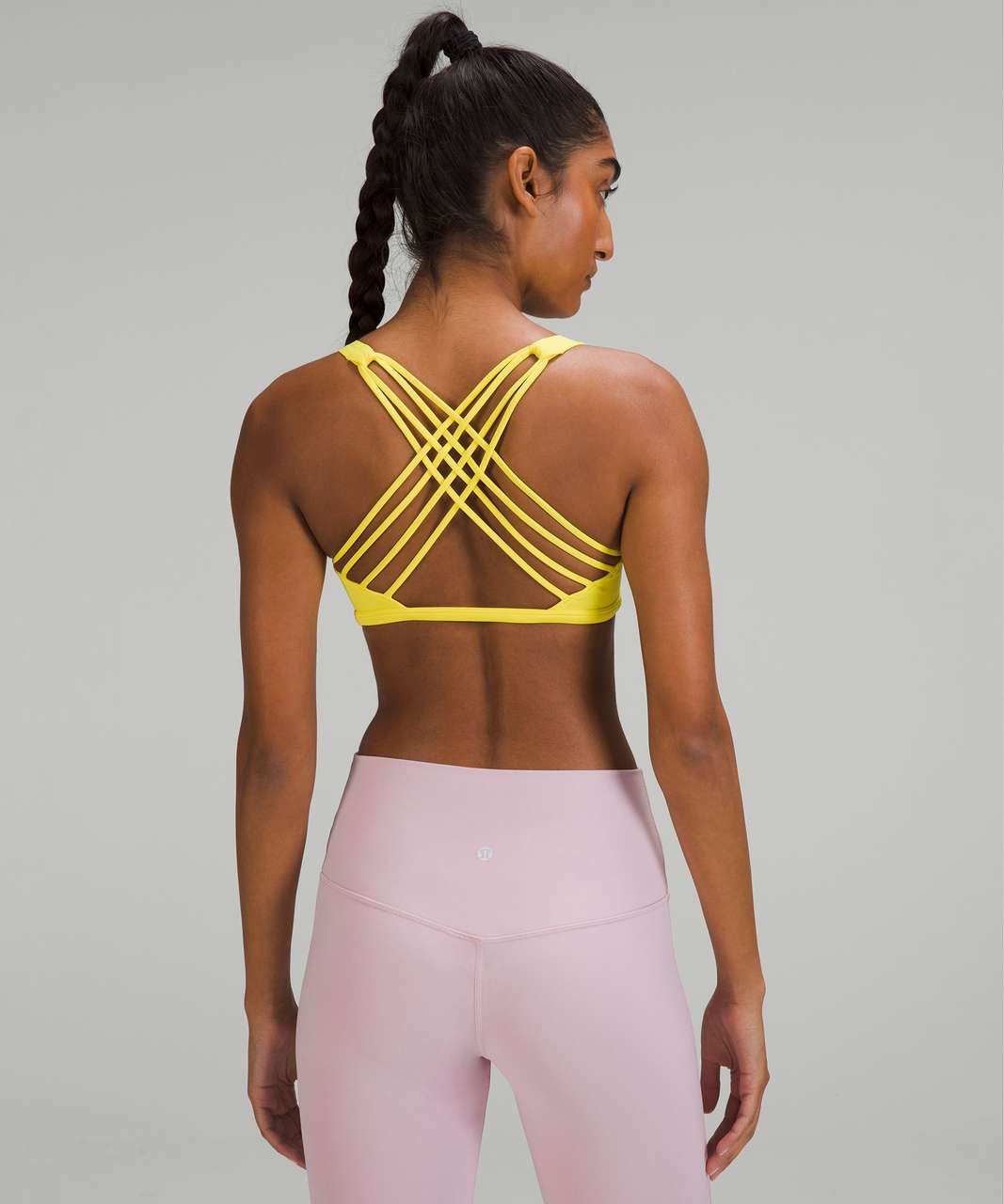 Women's Everyday Soft Light Support Strappy Sports Bra - All In Motion™  Lemon Yellow S