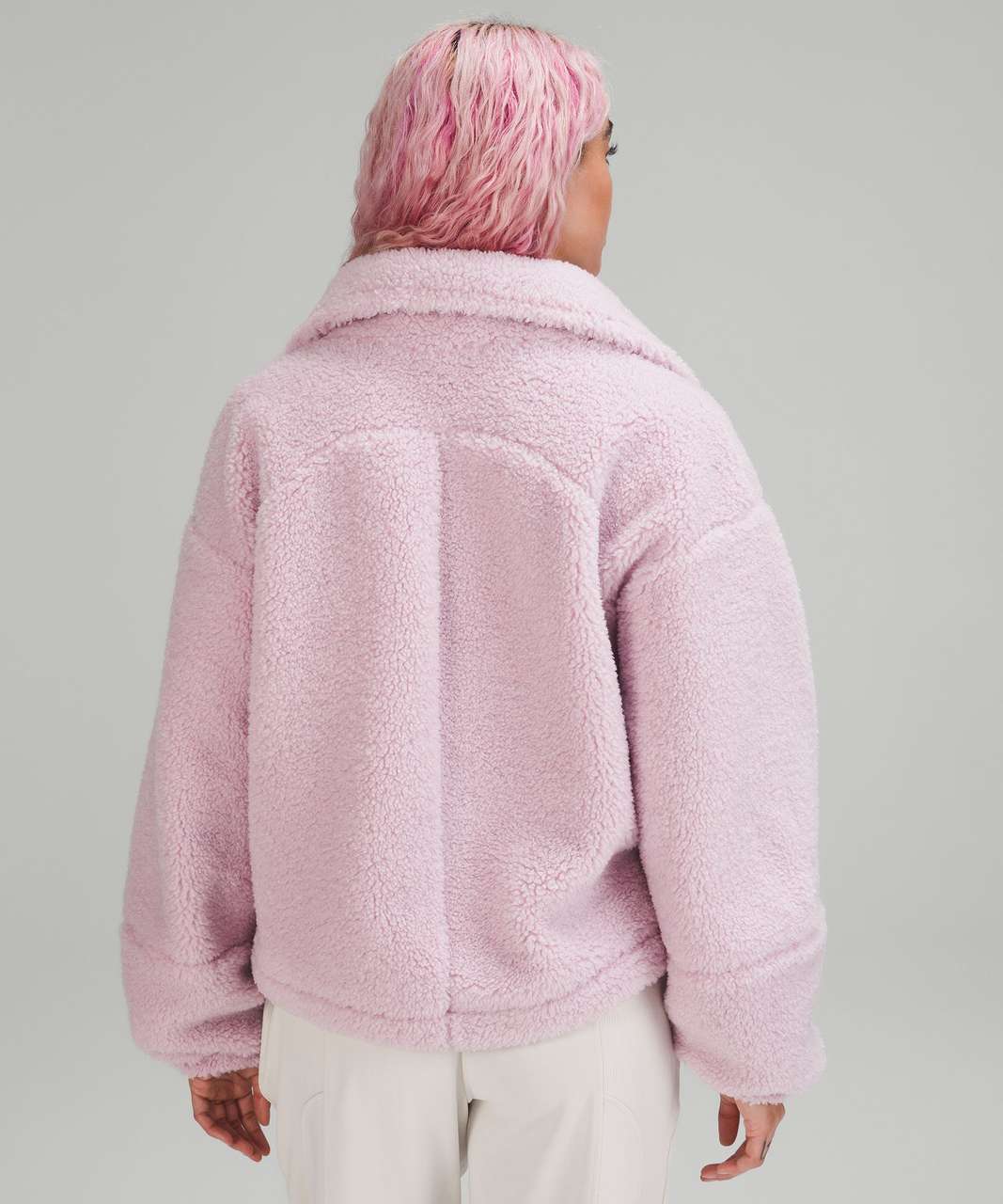 Plush Fleece Textured Half Zip - Musk Pink