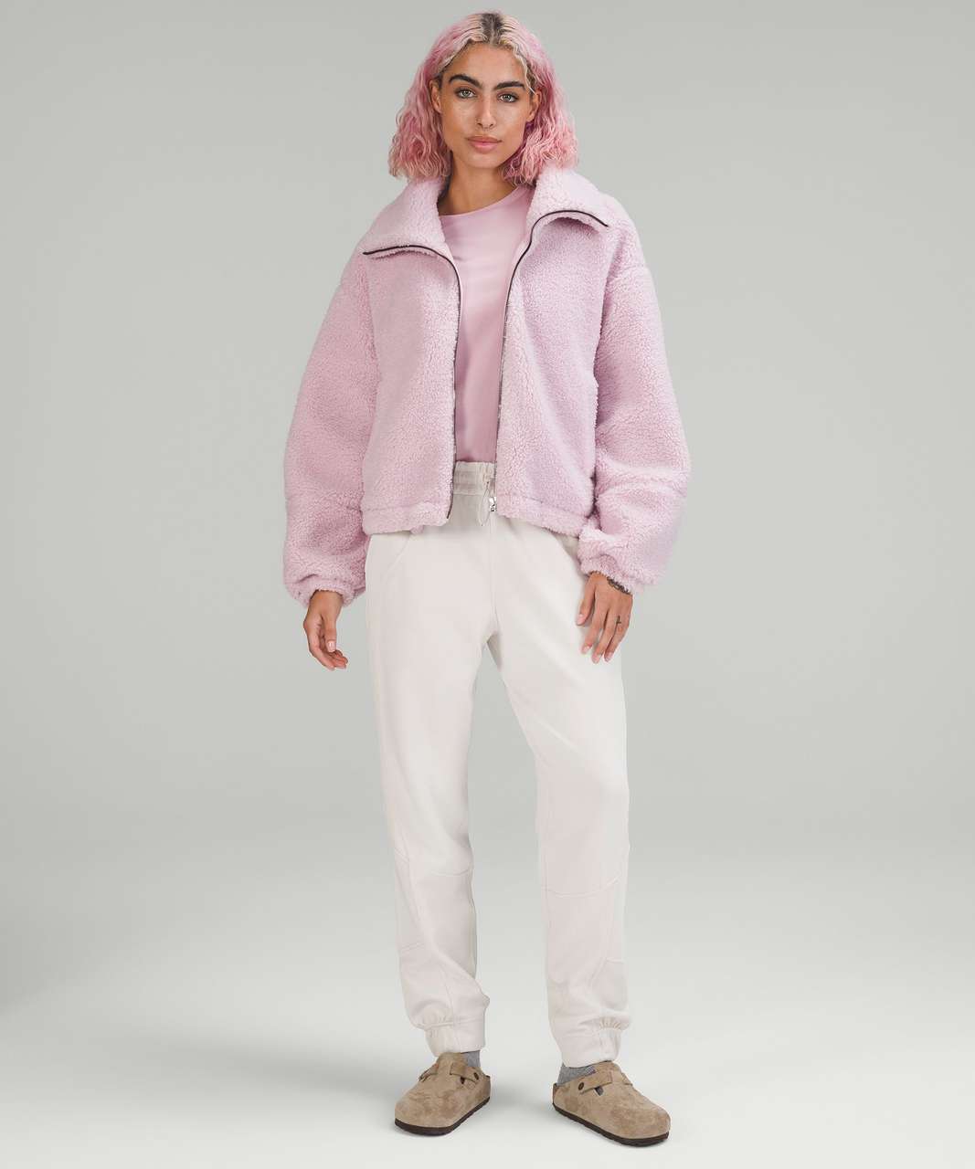 Lululemon Cinchable Fleece Zip-Up - Pink Peony - lulu fanatics