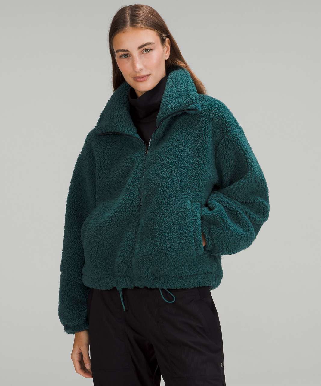 Lululemon Cinchable Fleece Zip-Up - Green Jasper - lulu fanatics