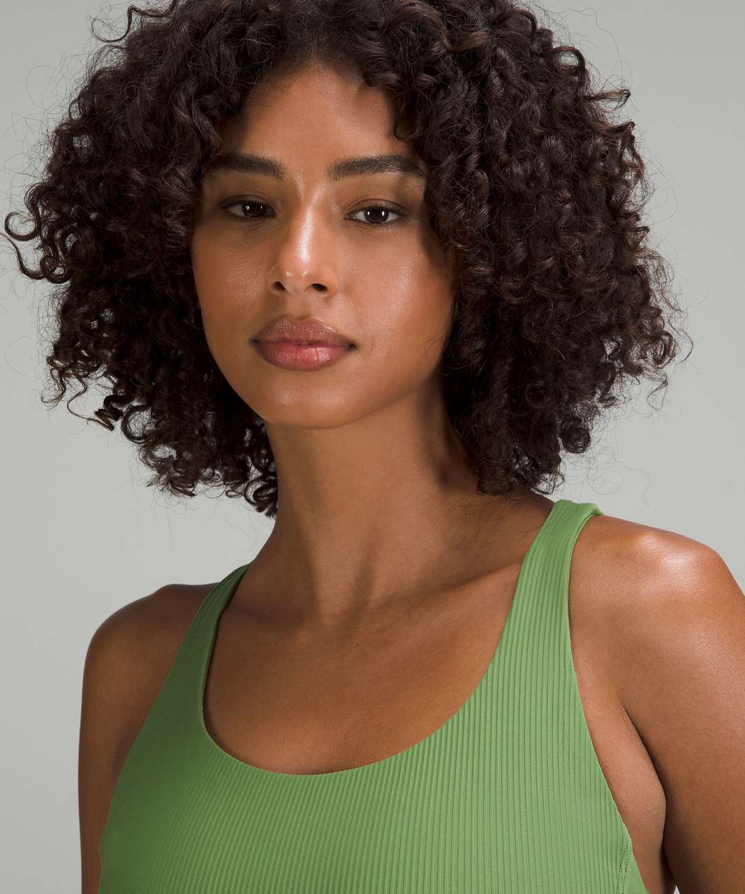 Lululemon Energy Longline Bra Ribbed Luxtreme *Medium Support, B–D Cups - Green Foliage