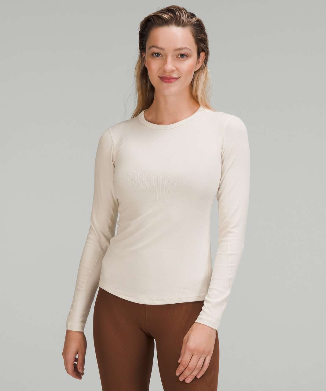 Lululemon Hold Tight Ribbed Long Sleeve Shirt - Heathered Core Light Grey -  lulu fanatics