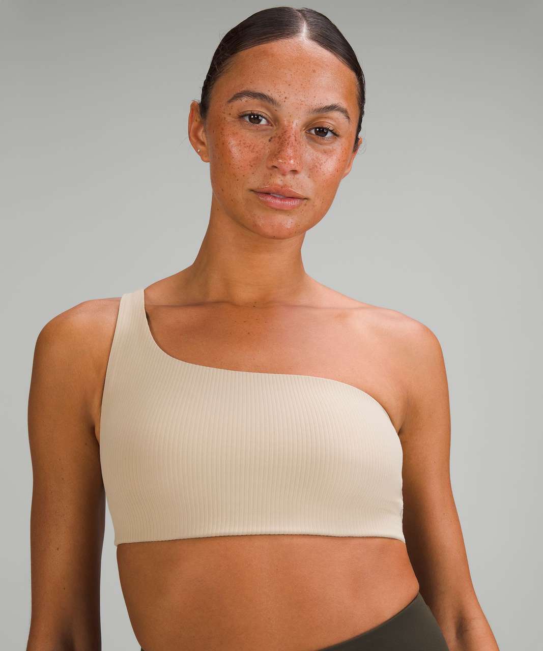 Lululemon Ribbed Nulu Asymmetrical Yoga Bra *Light Support, A/B Cup - Trench