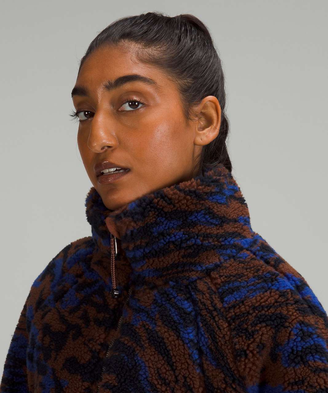 Lululemon Scuba Oversized Fleece Funnel Neck *Jacquard - Liquidize Camo  Jacquard Ancient Copper True Navy - lulu fanatics