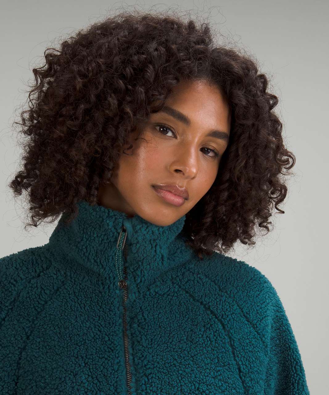 Lululemon Scuba Oversized Cropped Fleece Funnel Neck - Green Jasper