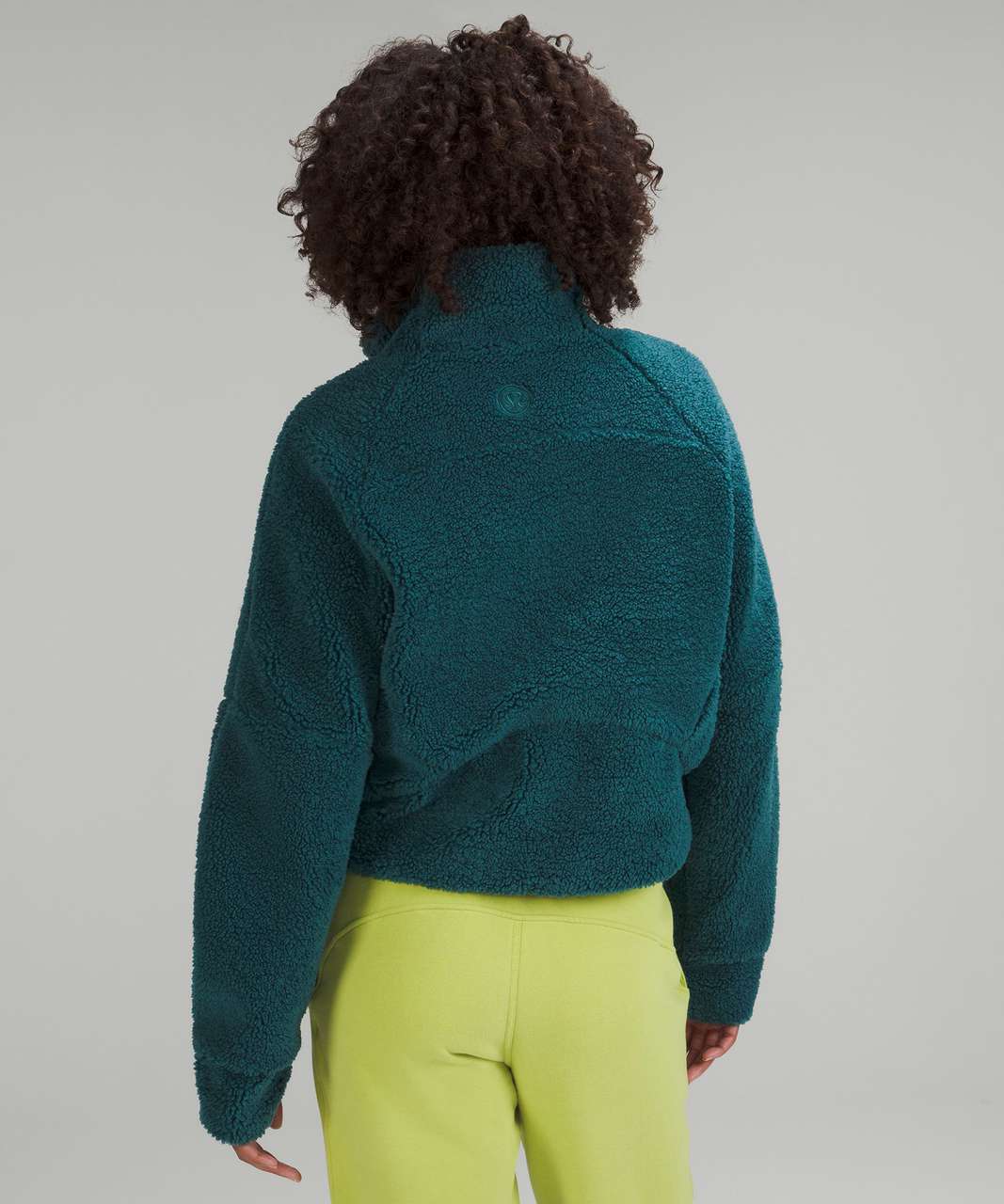Lululemon Scuba Oversized Cropped Fleece Funnel Neck - Green Jasper