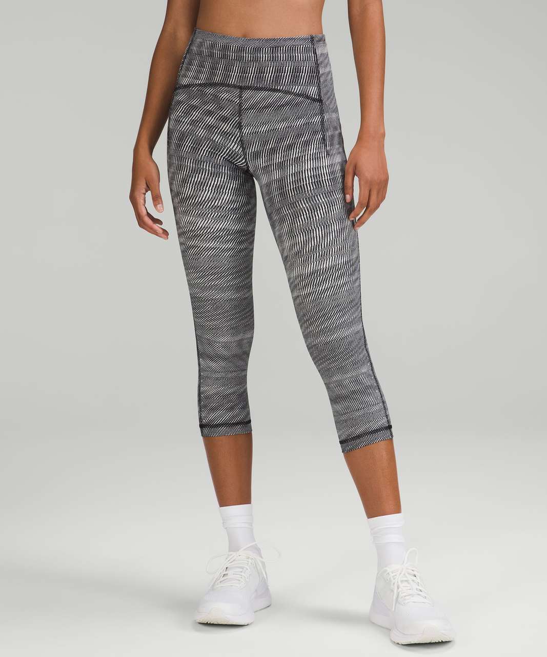 Lululemon Swift Speed High-Rise Crop 21" - Time Warp Alpine White Black