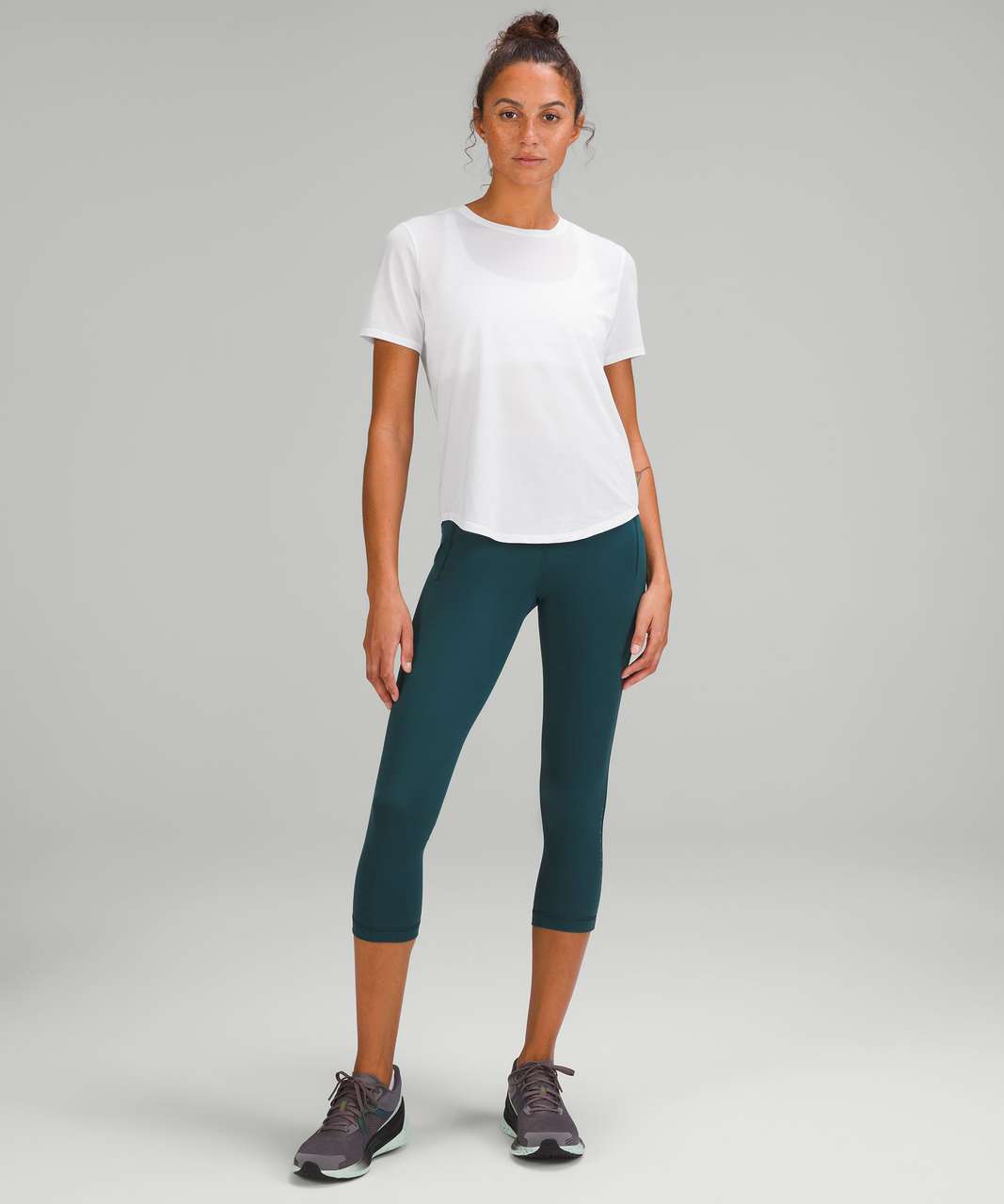 Lululemon Speed Up Crop 21 - Evergreen - lulu fanatics