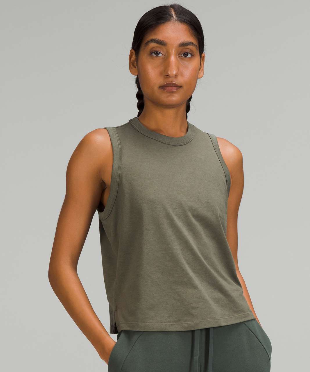 Lululemon Heavyweight Cotton Cropped Tank Top - Kohlrabi Green - lulu  fanatics