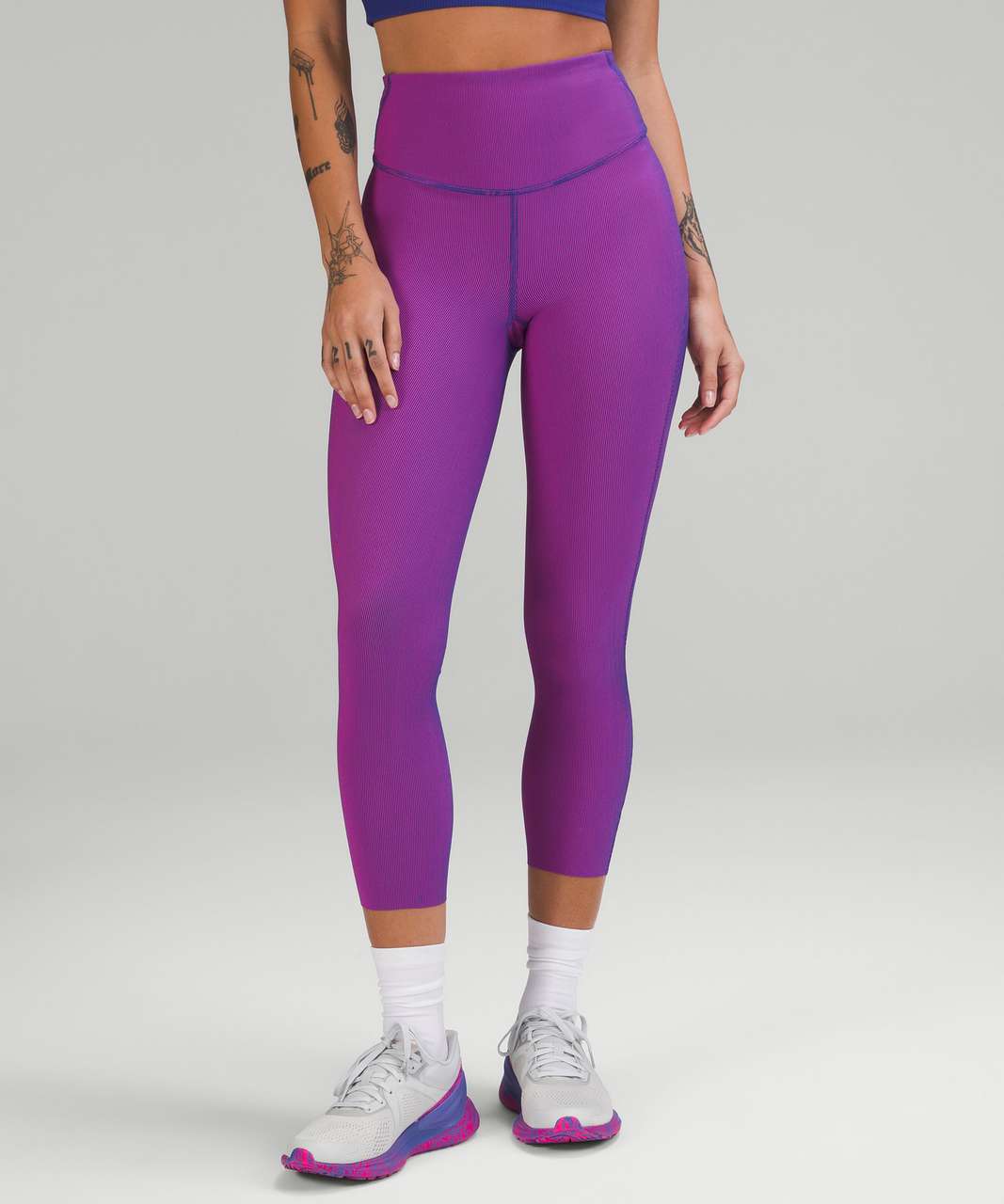 lululemon lululemon Base Pace High-Rise Crop 23 Two-Tone Ribbed 98.00