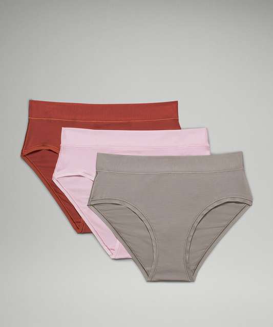 Lululemon UnderEase High-Rise Bikini Underwear *3 Pack - Bone / Twilight  Rose / Black - lulu fanatics