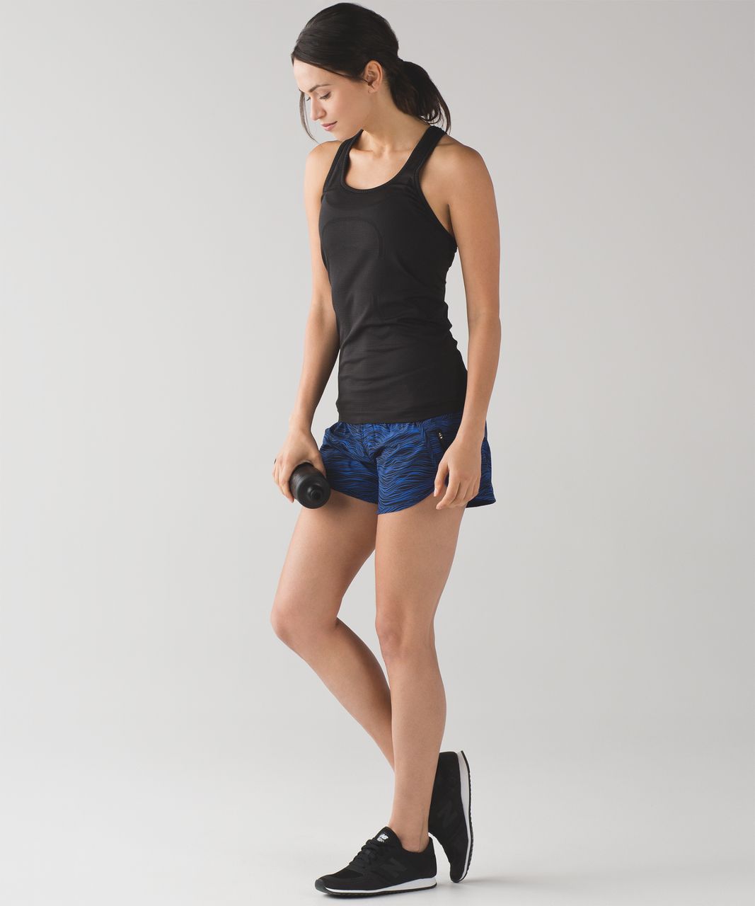 Lululemon Tracker Short IV (4") - Life Lines Cerulean Blue Black / Black