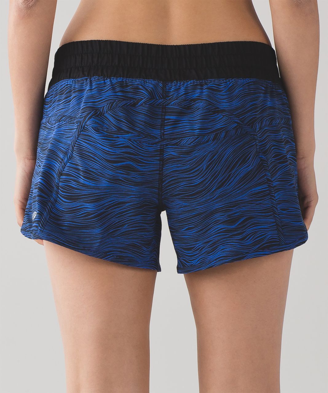 Lululemon Tracker Short IV (4") - Life Lines Cerulean Blue Black / Black