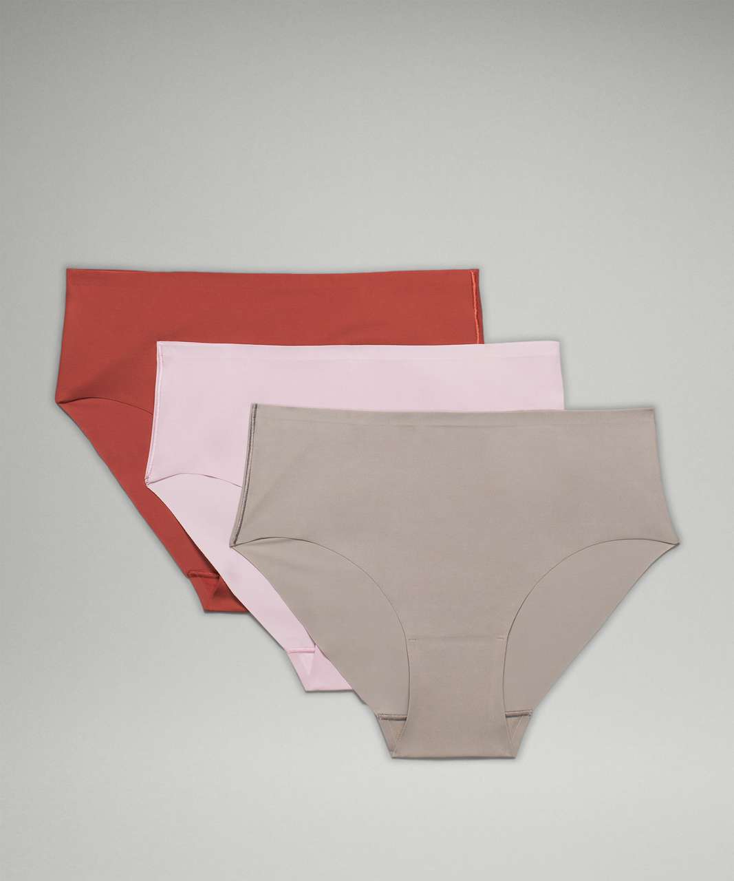 Lululemon InvisiWear High-Rise Bikini Underwear 3 Pack - Gull Grey / Pink Peony / Cayenne