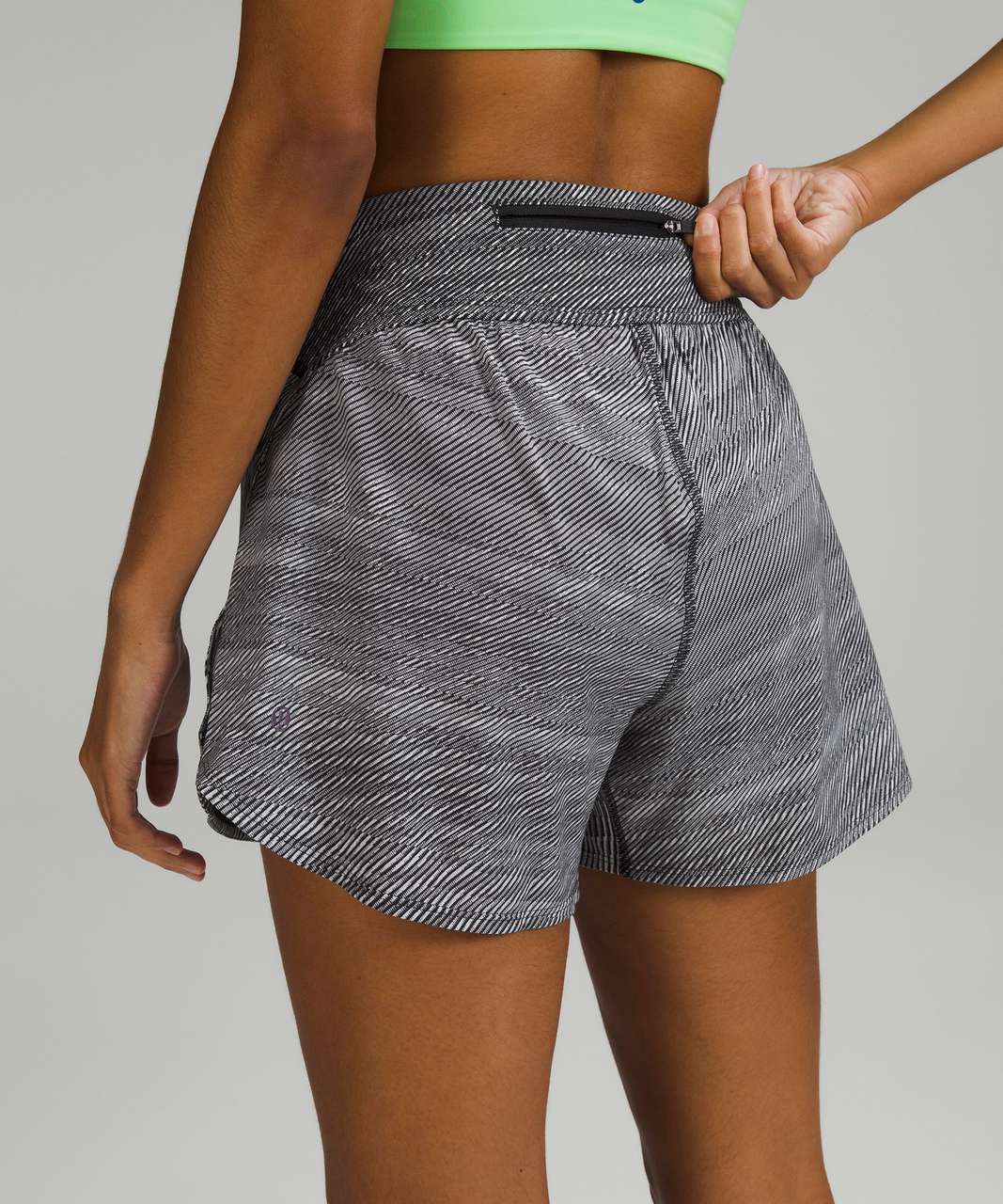 Lululemon Limited Edition Nulux Waist High-Rise Running Short 4" - Time Warp Alpine White Black