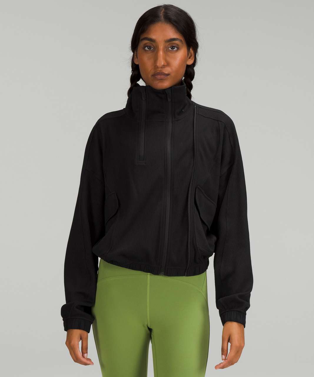 Lululemon Lululemon Jacket Womens 4 Black Full Zip Pockets Athletica Cotton  Blend Modern