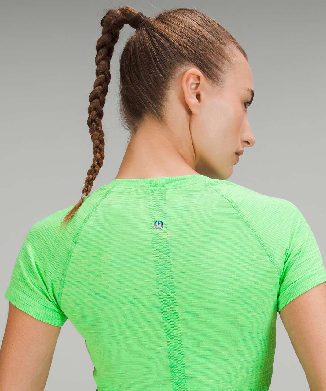 Lululemon Limited Edition Swiftly Tech Short Sleeve Shirt *Race Length - Chroma Check Scream Green / Chroma Scream Green