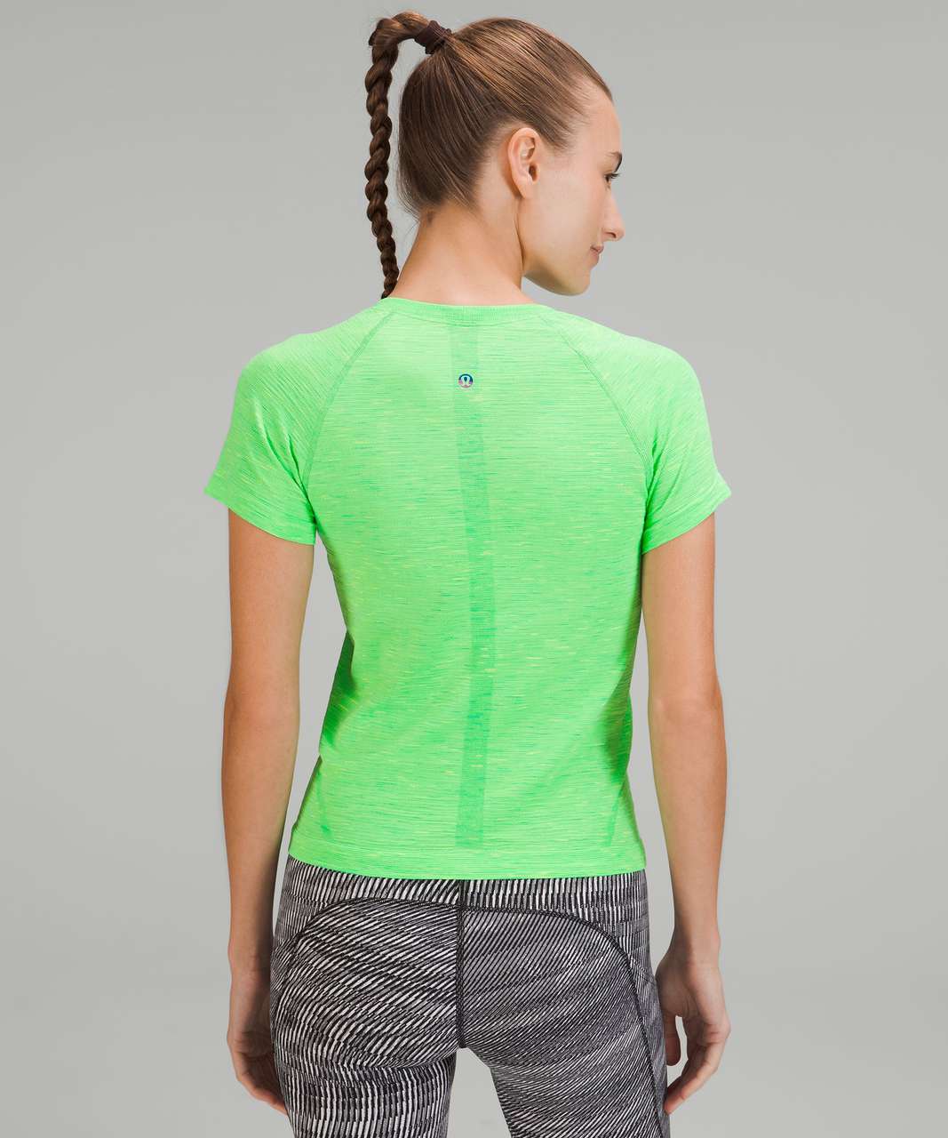 Lululemon Limited Edition Swiftly Tech Short Sleeve Shirt *Race Length - Chroma Check Scream Green / Chroma Scream Green