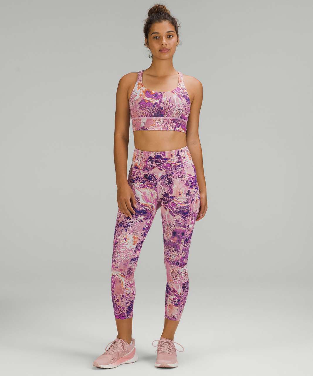 Lululemon Limited Edition Energy Longline Bra *Medium Support, B–D Cups - Anticipation Pink Multi